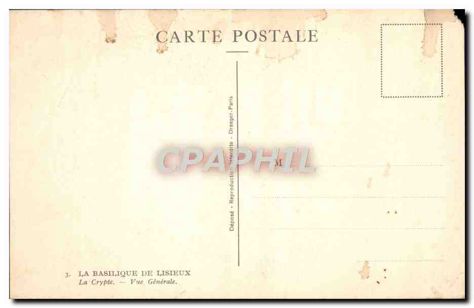 CPA La Basilique De Lisieux La crypte Vue generale — Rückseite