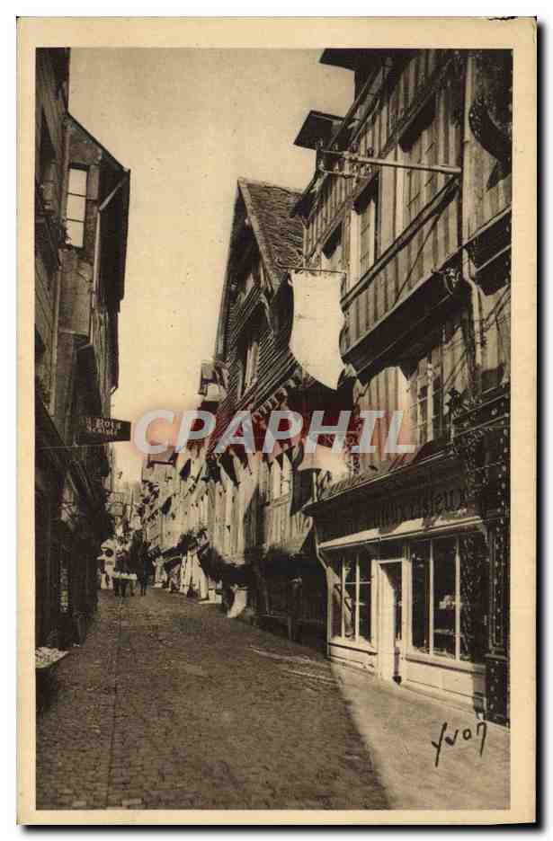 CPA Lisieux La Rue Aux Feves