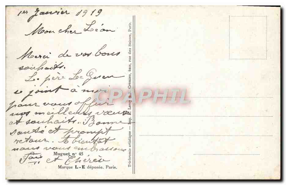 CPA Fantaisie Fleurs Muguet — Verso