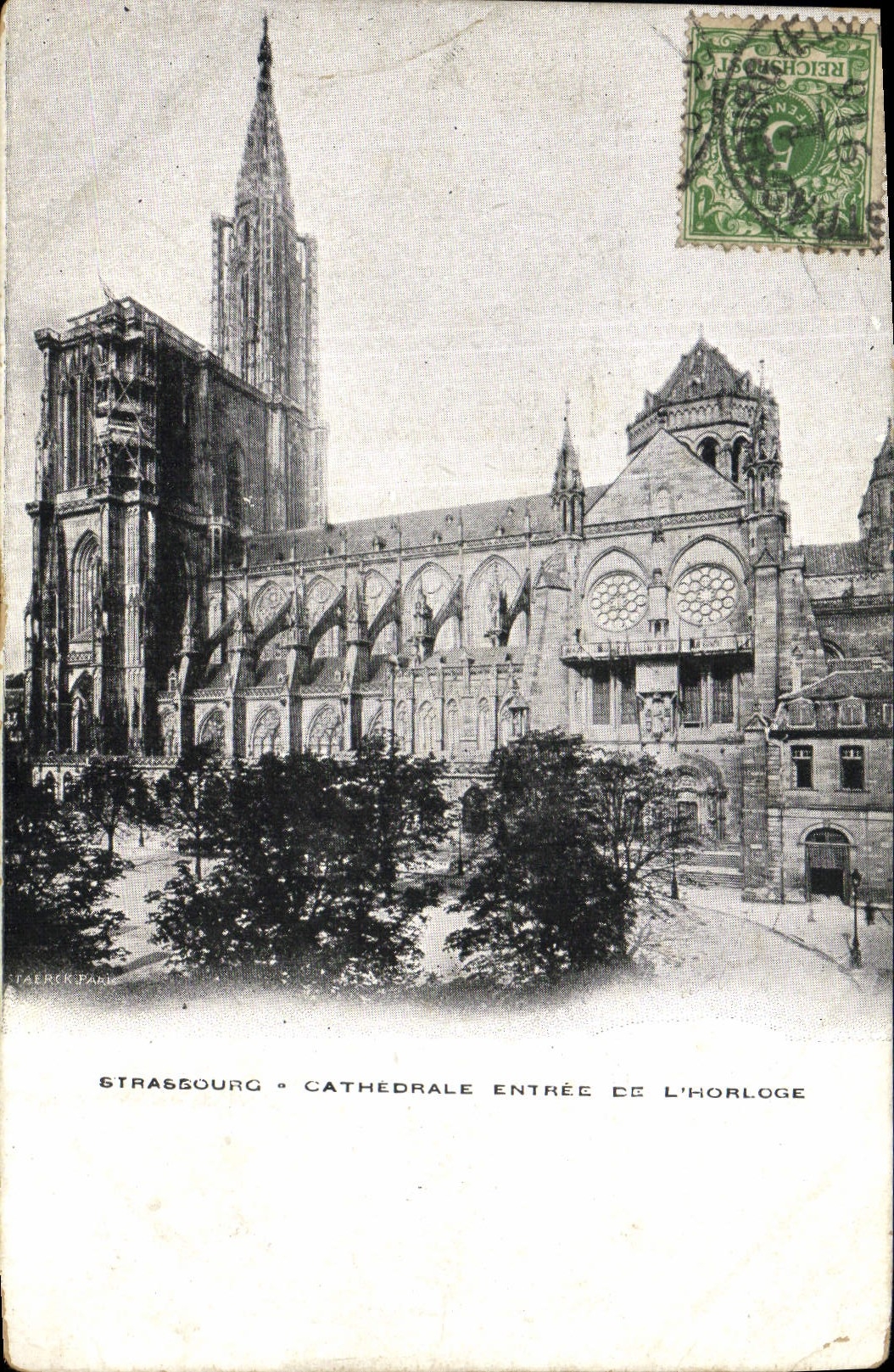 CPA Strasbourg Cathedrale Entree de L'horloge