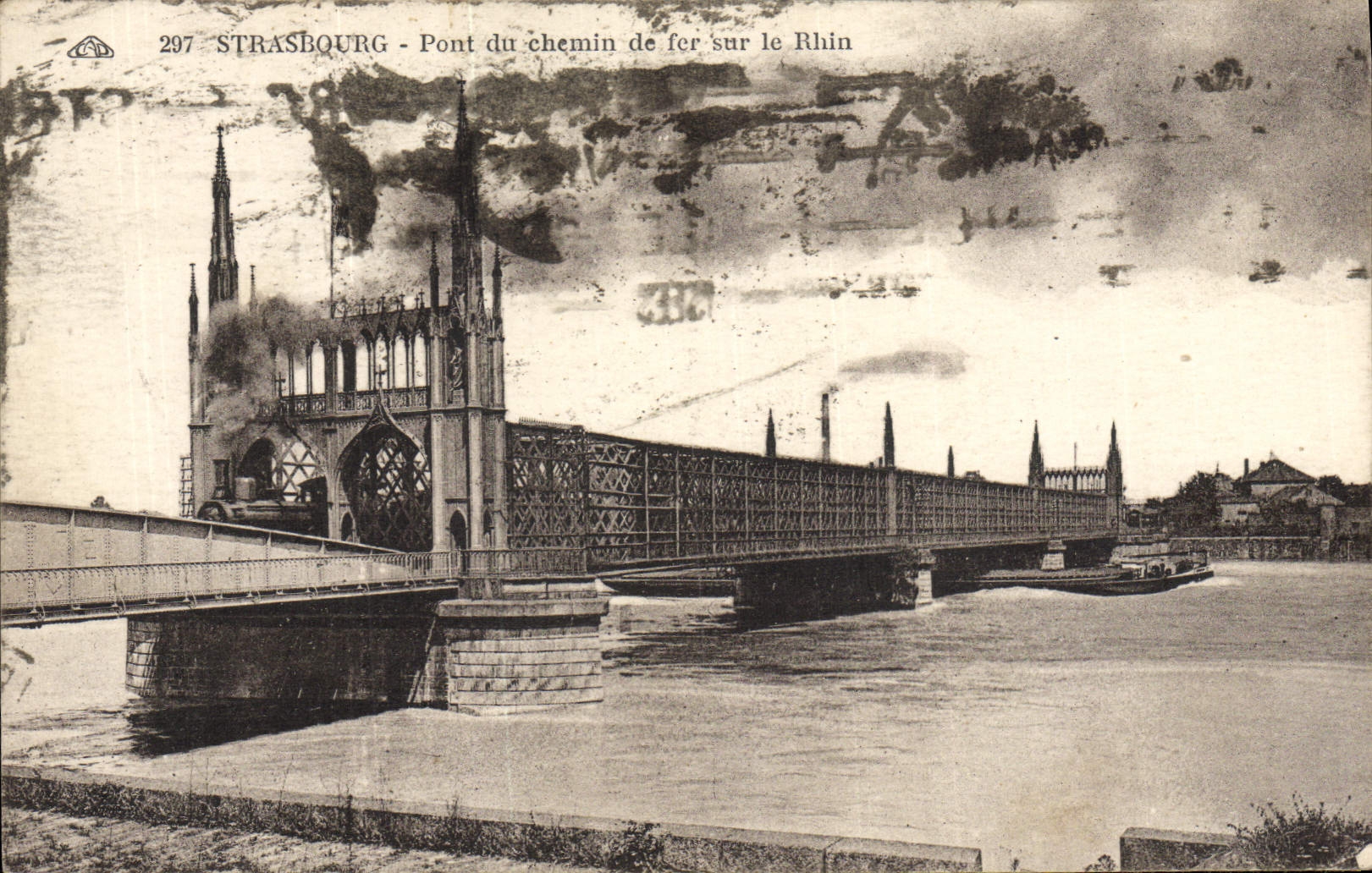 CPA Strasbourg Pont Du chemin De Fer Sur Le Rhin