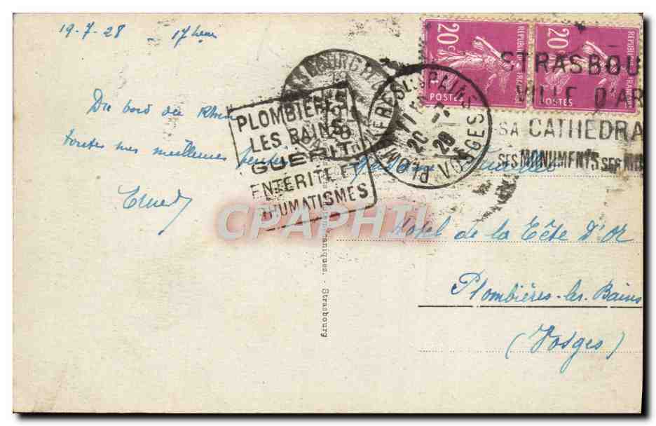 CPA Strasbourg Pont Du chemin De Fer Sur Le Rhin — Rückseite