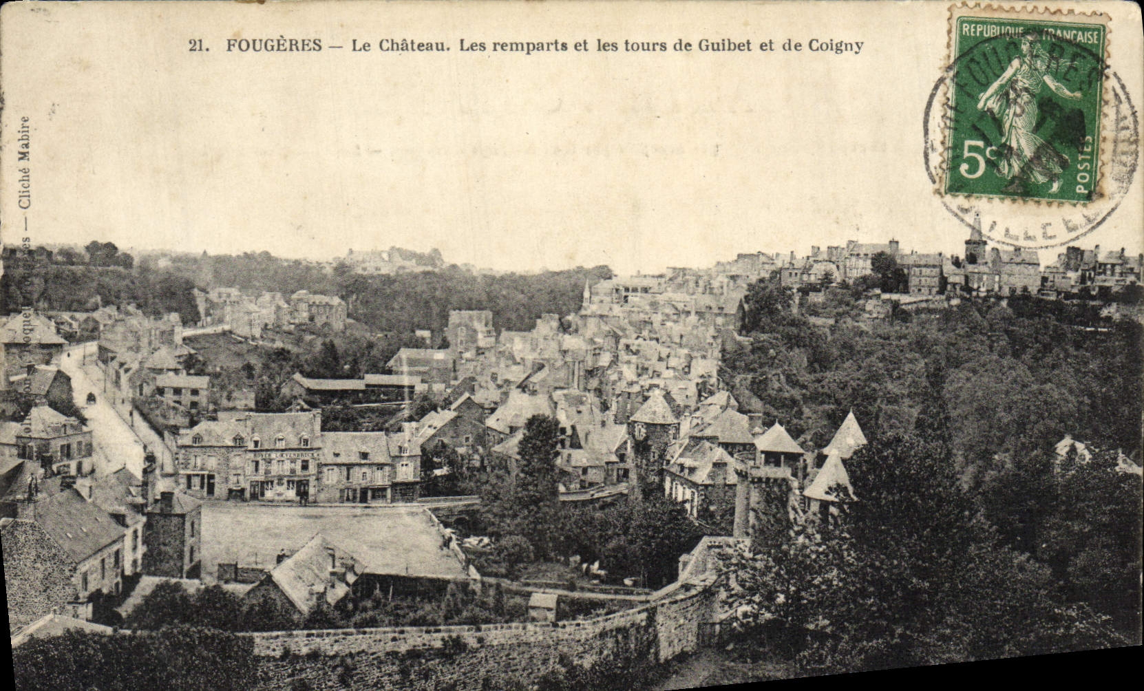 Fougères — Das Schloss. Die Mauern und Türme von Guibet und Coigny — Cliché Mahire, n°21