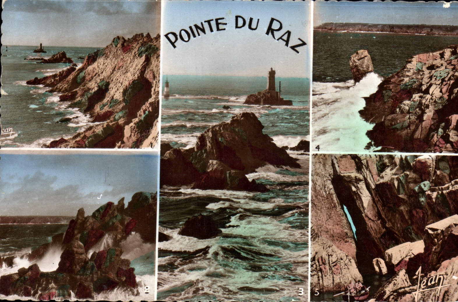 CPM La Bretagne La Pointe Du Raz Vue generale Le moine Le menhir Enfer de Plogoff Tempete dans le Raz de Sein