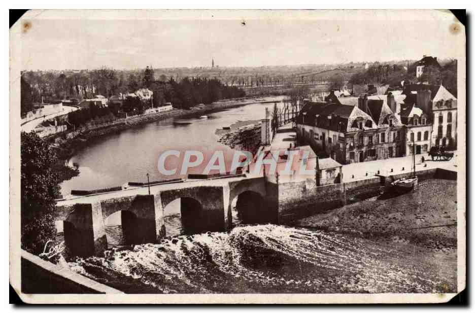 Vue du pont et de la rivière à Douray — éditeur L. Léon