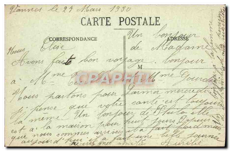 Vannes et sa femme — Maison ayant appartenu à Gilles de Bretagne — Collection H. Laurent, Port-Louis — Rückseite