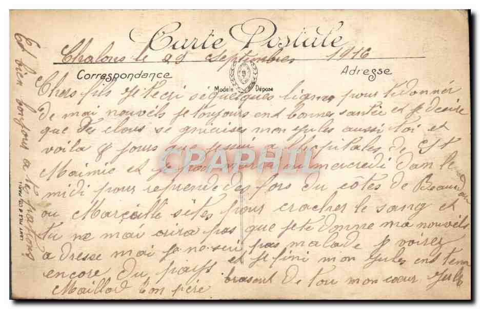 Chalons-sur-Marne — La Théâtre et Notre-Dame — LL. — N° 154 — Verso