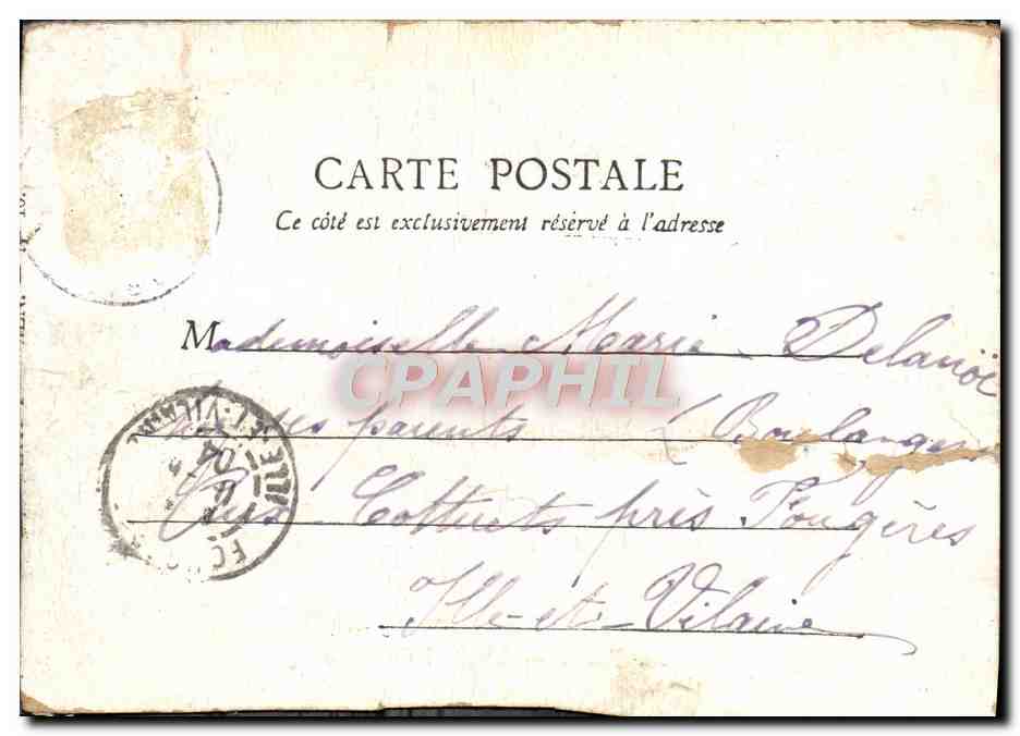 CPA Paris L'Hotel de Ville Bateau Peniche — Verso