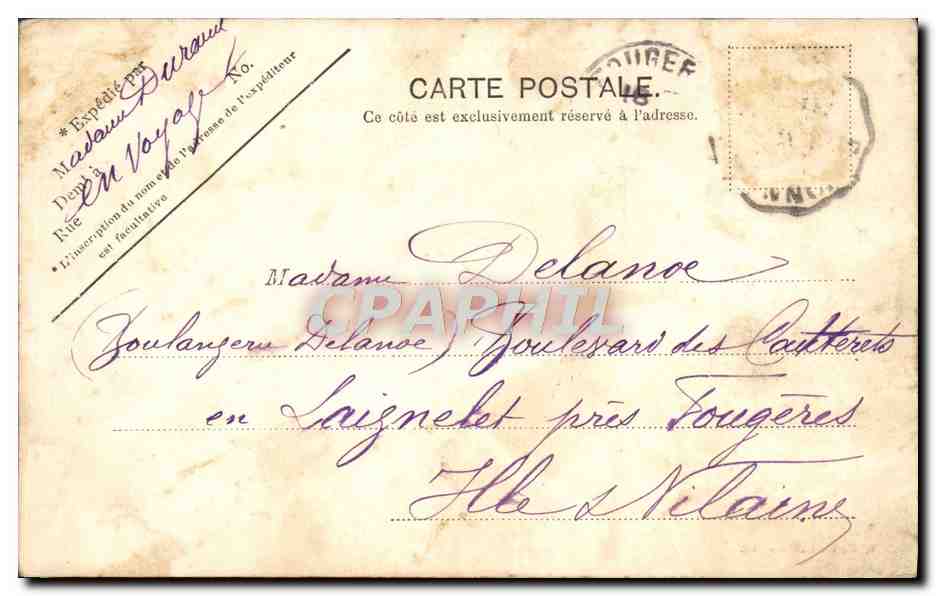 CPA Biarritz Le Rocher de la Vierge  — Verso