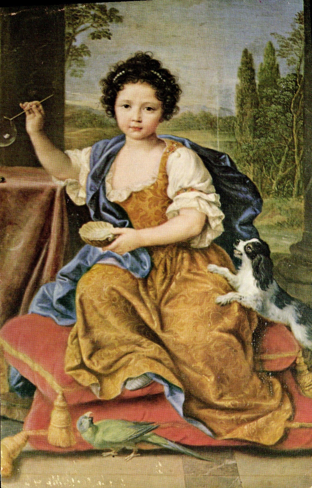 CPM Mignard Anne Louise Benedicte de Bourbon duchesse du Maine Musee de Versailles Chien