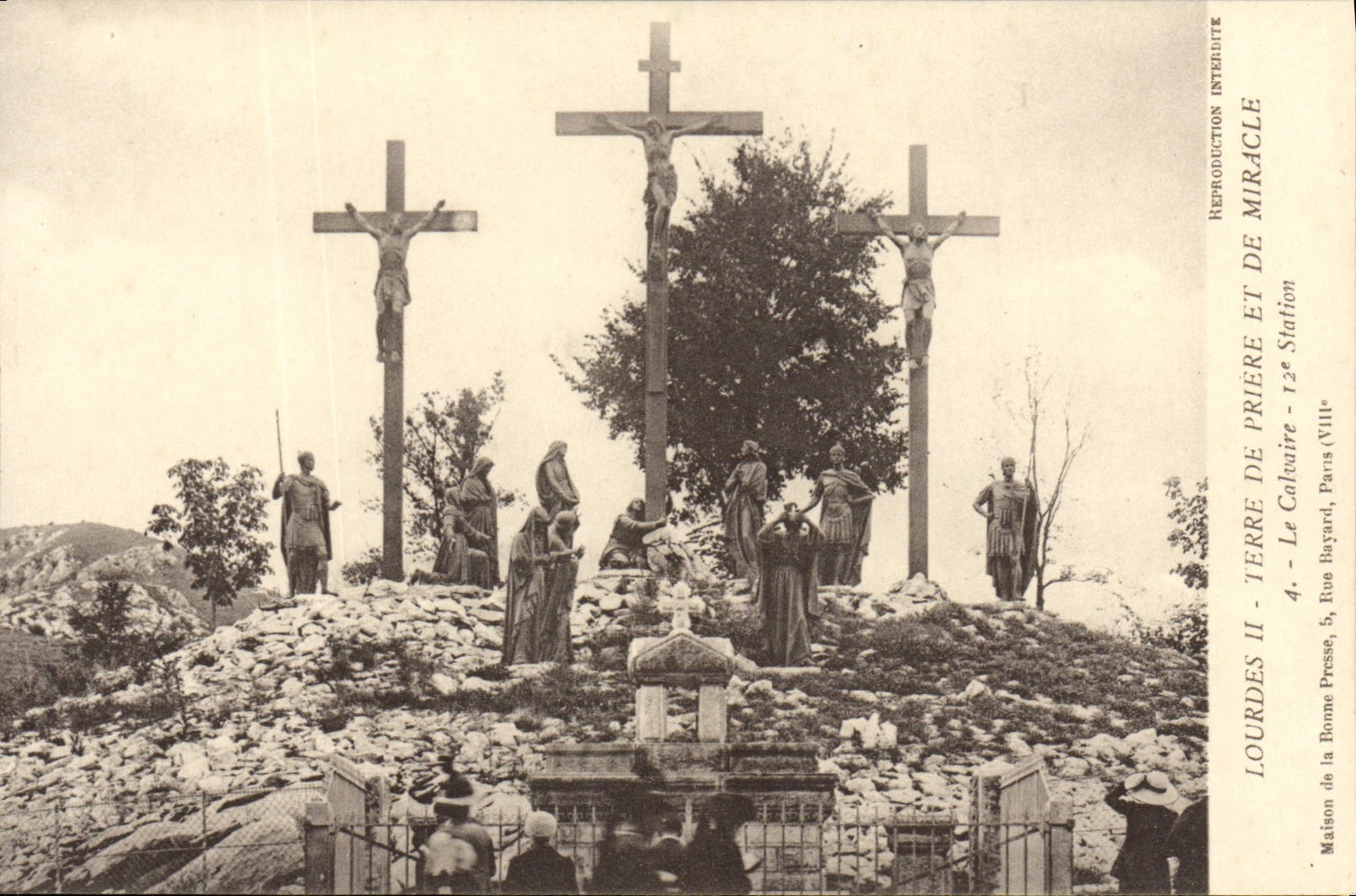 CPA Lourdes Le calvaire 12eme station