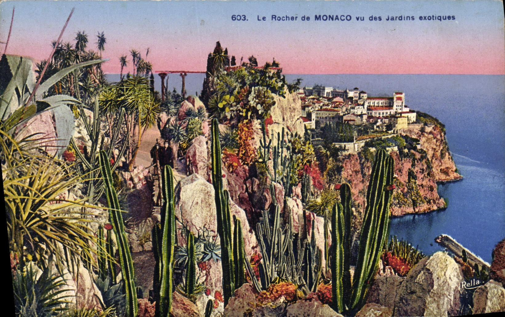 CPA Le Rocher de Manaco vu des Jardins exotiques 