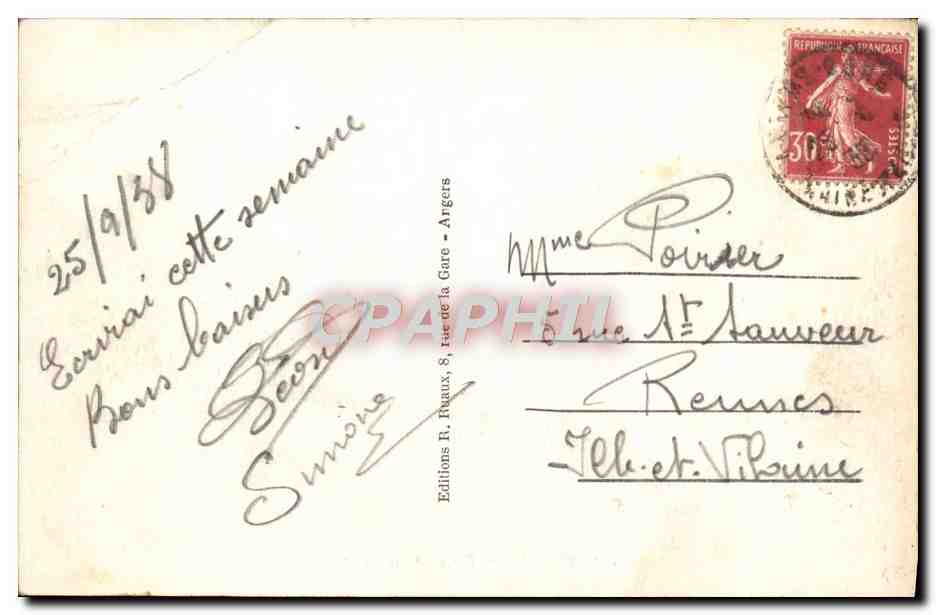 CPA Angers Vue generale du Maine  — Verso