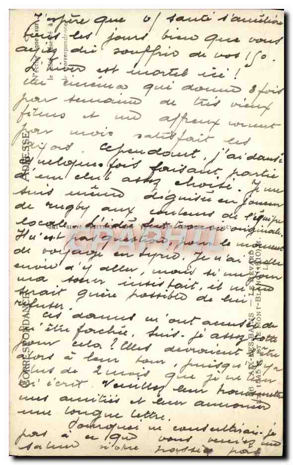 CPA Aix les Bains Le Revard et le Mont Blanc  — Verso
