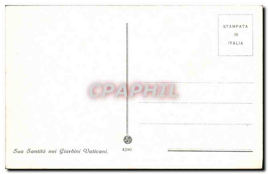CPA Sua Santita nei Giardini Vaticani Pape — Rückseite