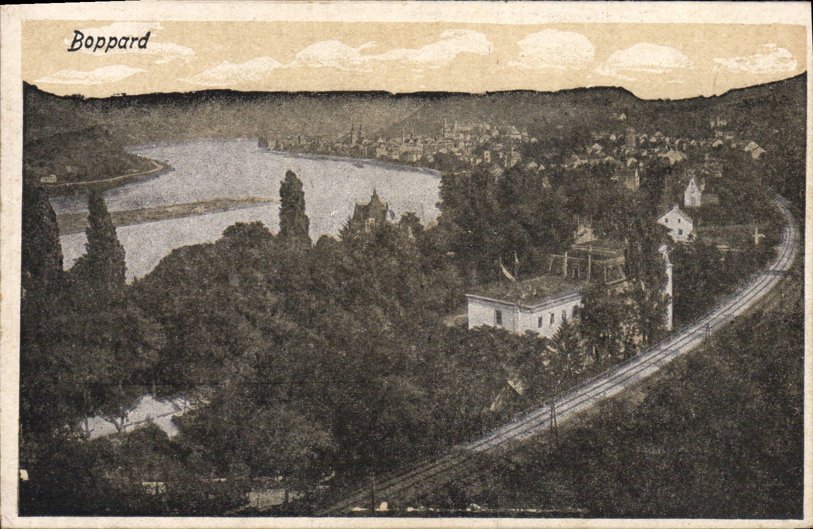 Boppard — vue panoramique du Rhin et de la ville — éditeur non identifié