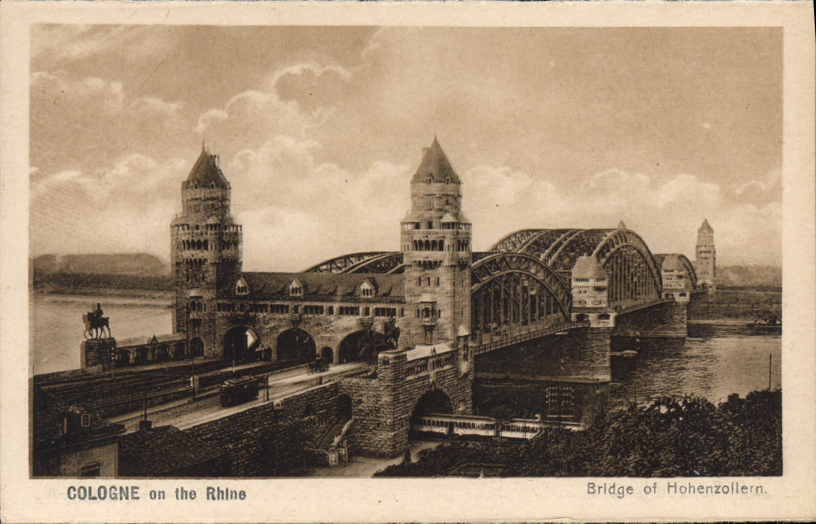 CPA Cologne on the Rhine Bridge of Hohenzollern