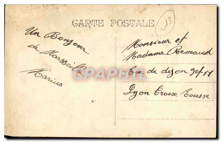 CPA Marseille Ascenseurs de Notre Dame de la Garde — Verso