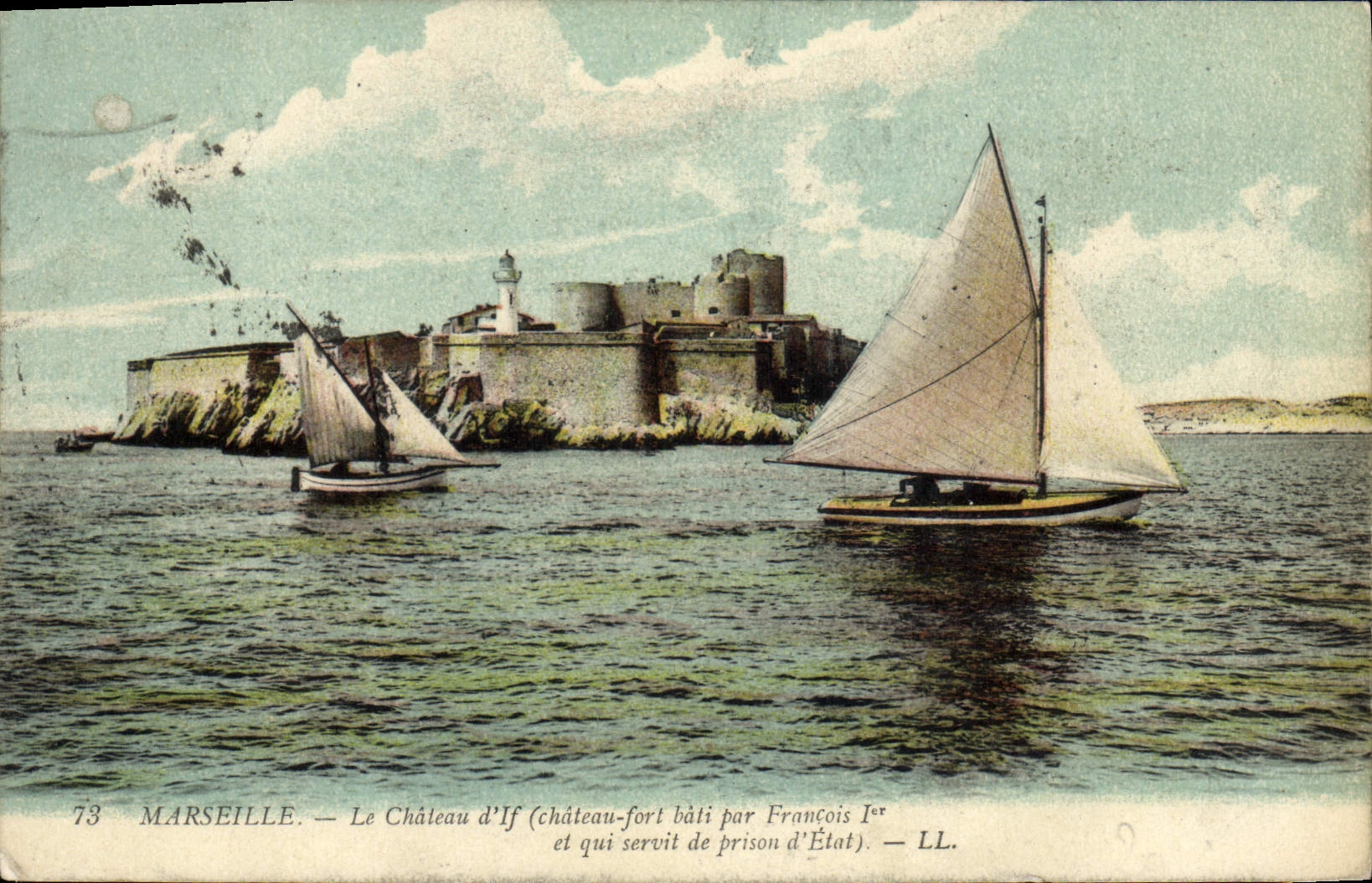 CPA Marseille Le Chateau d'If Bateaux Voiliers 
