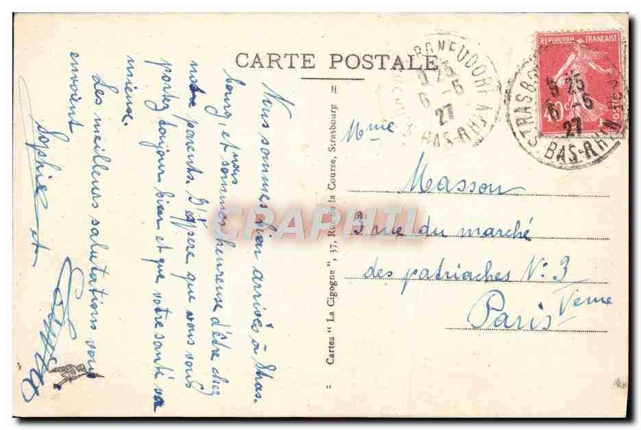 CPA Strasbourg Pont de Vosges Eglise Saint Paul et Cathedrale Tramway — Rückseite