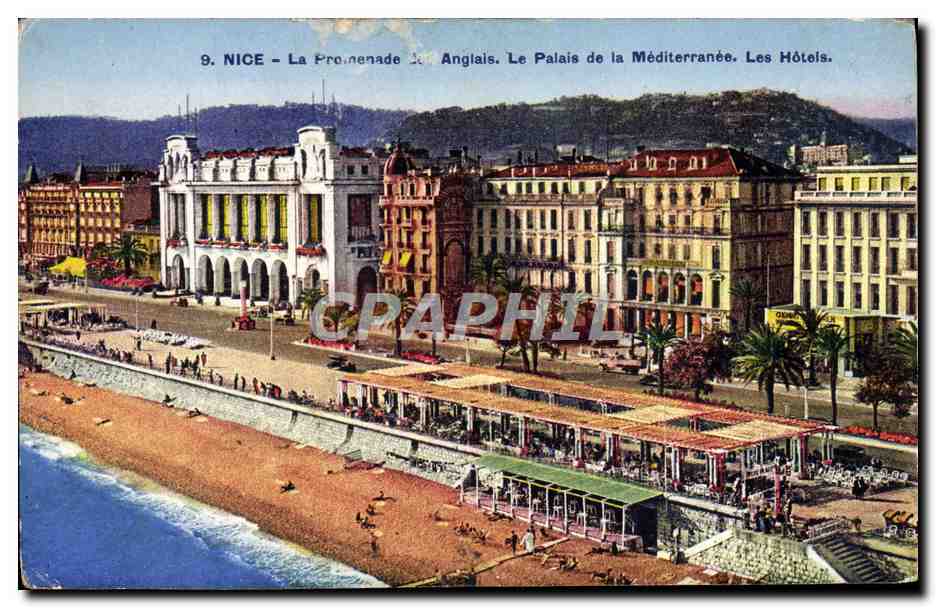 CPA Nice La Promenade Anglais Le Palais de la Mediterranee Les Hotels