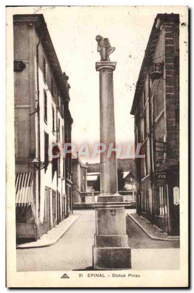 CPA Epinal Statue Pinau