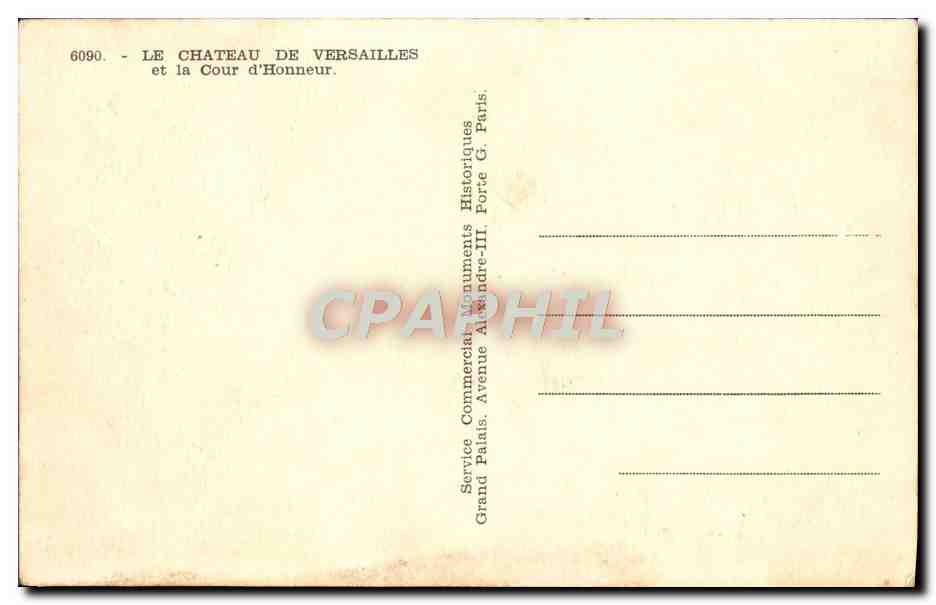 CPA Le Chateau de Versailles et la Cour d'Honneur — Back