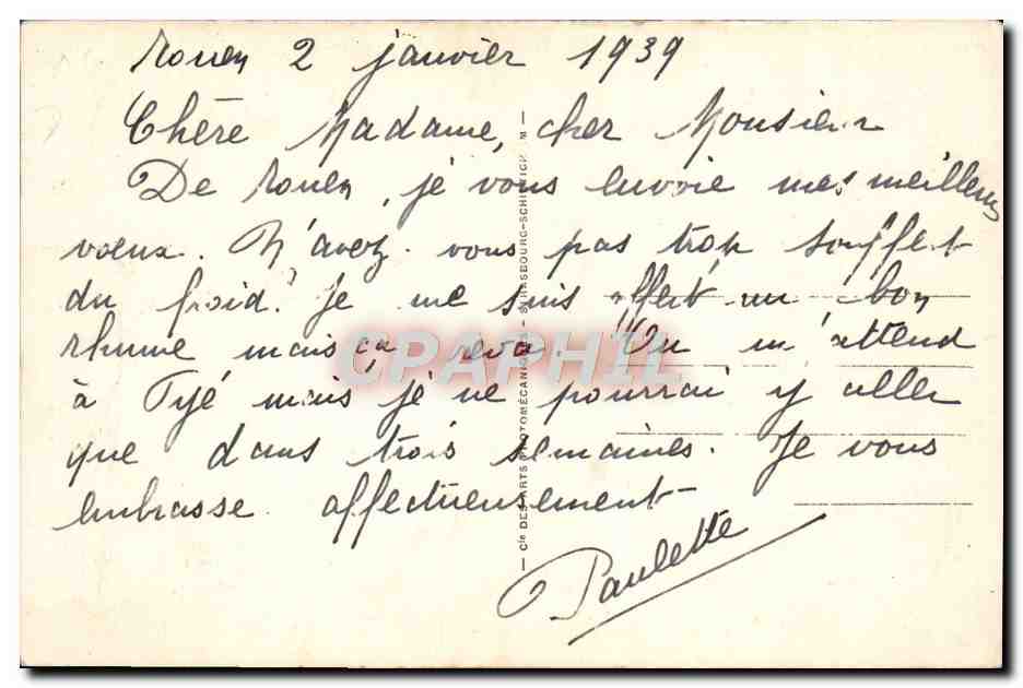 CPA Rouen L'Eglise St Ouen — Verso