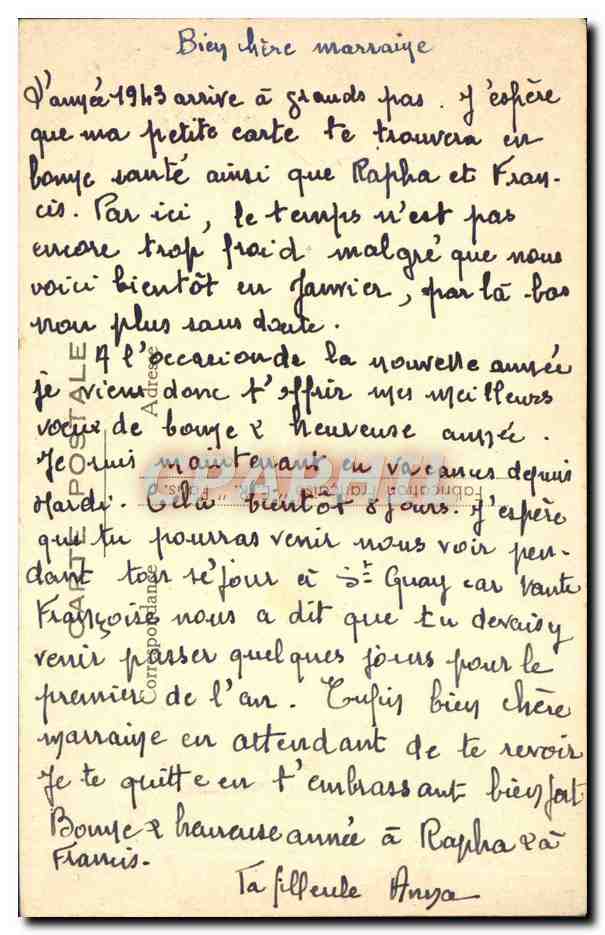 CPA Fantaisie Bonne Annee — Rückseite