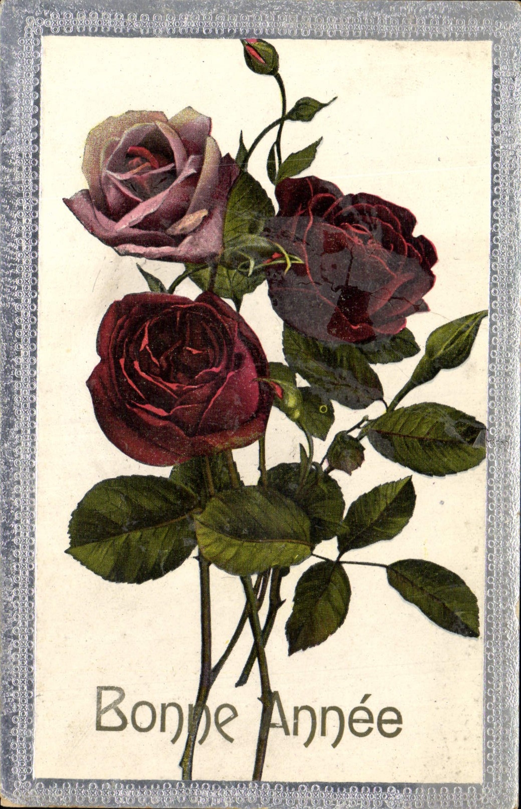 CPA Fantaisie Fleurs Bonne Annee