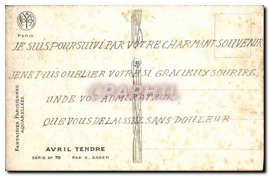 CPA Fantaisie Femme 1er avril Ange — Rückseite