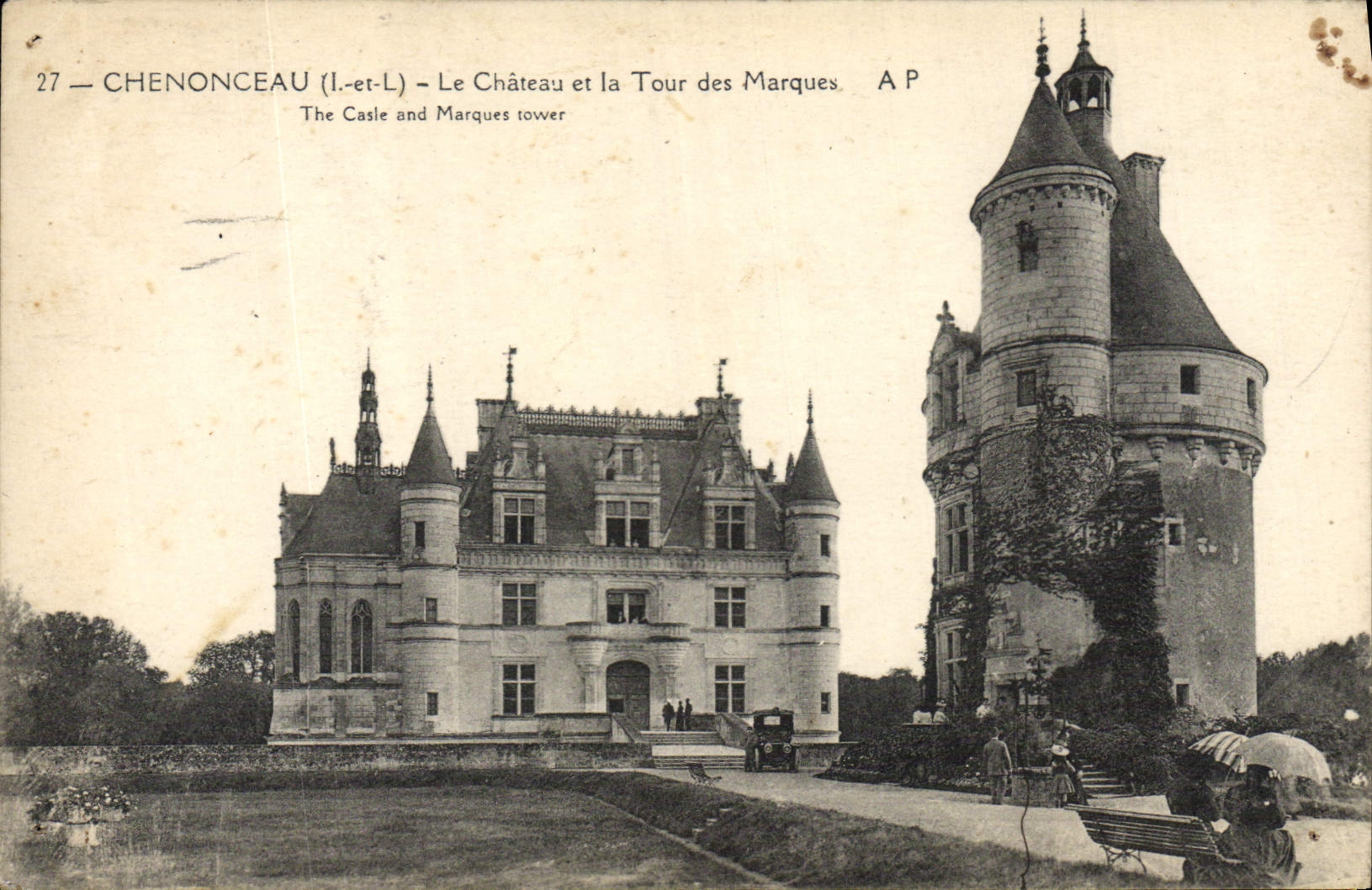 CPA Chenonceau Le Chateau et la Tour des Marques