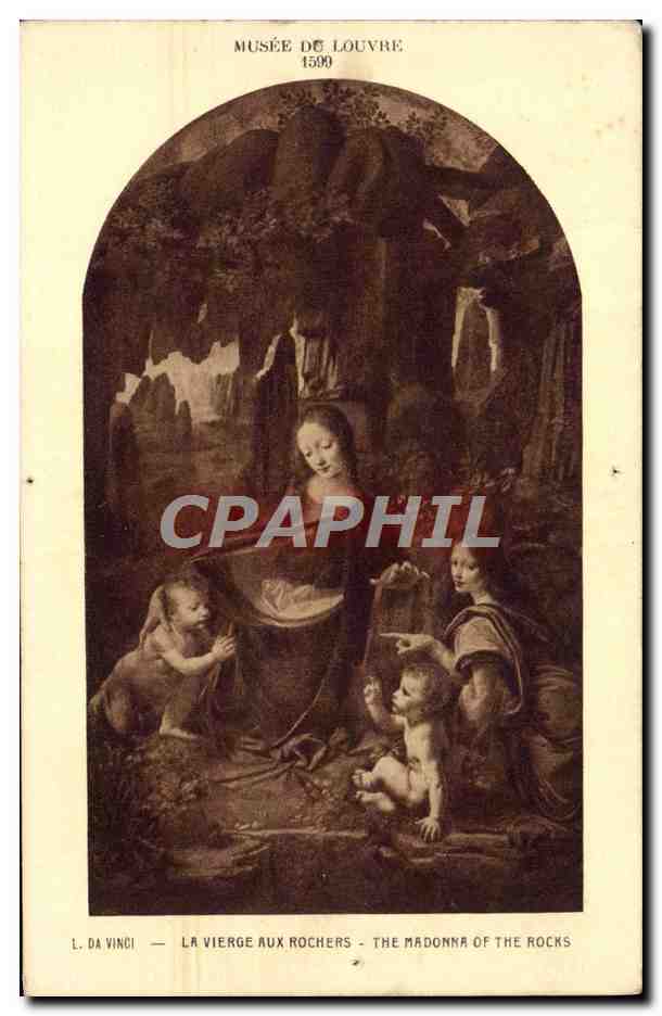 CPA Musee Du Louvre Da Vinci La Vierge Aux Rochers
