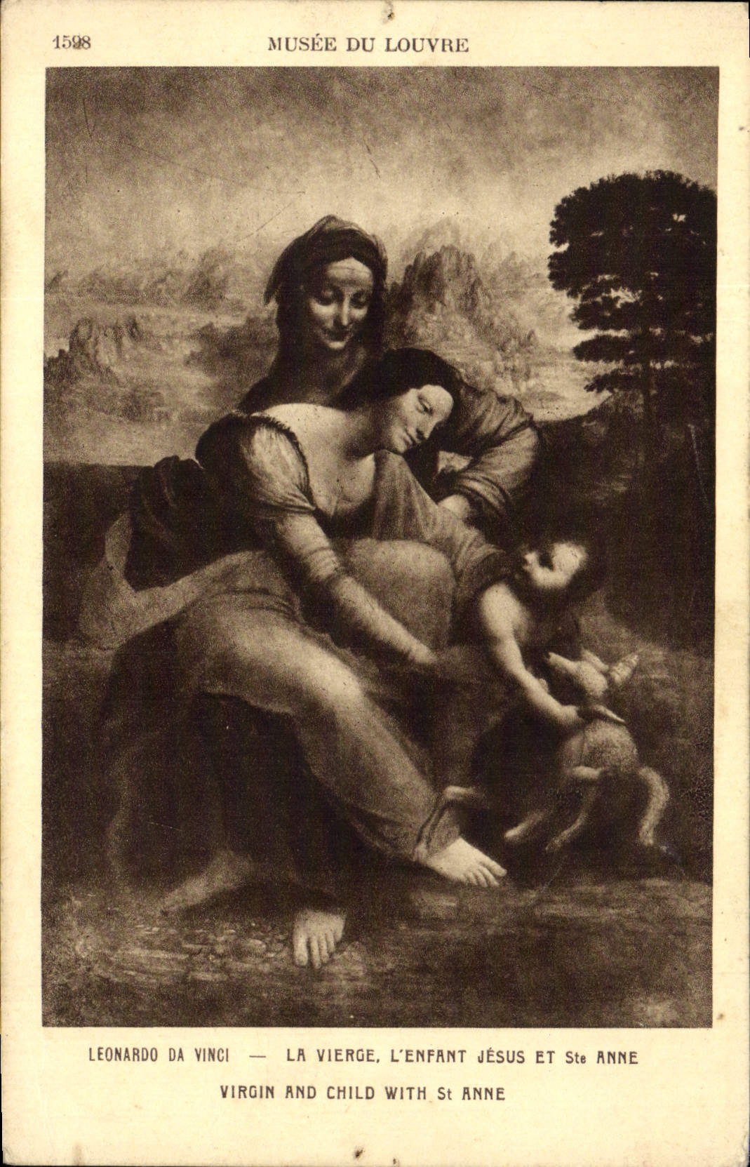 CPA Musee Du Louvre Leonardo Da Vinci La vierge L'enfant Jesus et Ste Anne
