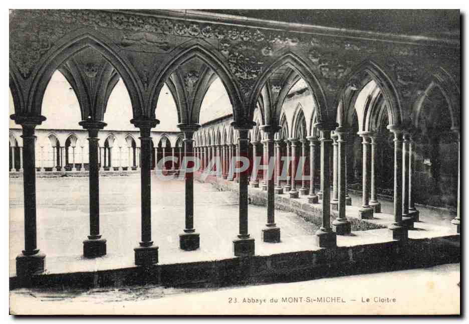 CPA Abbaye du Mont Saint Michel le Cloitre