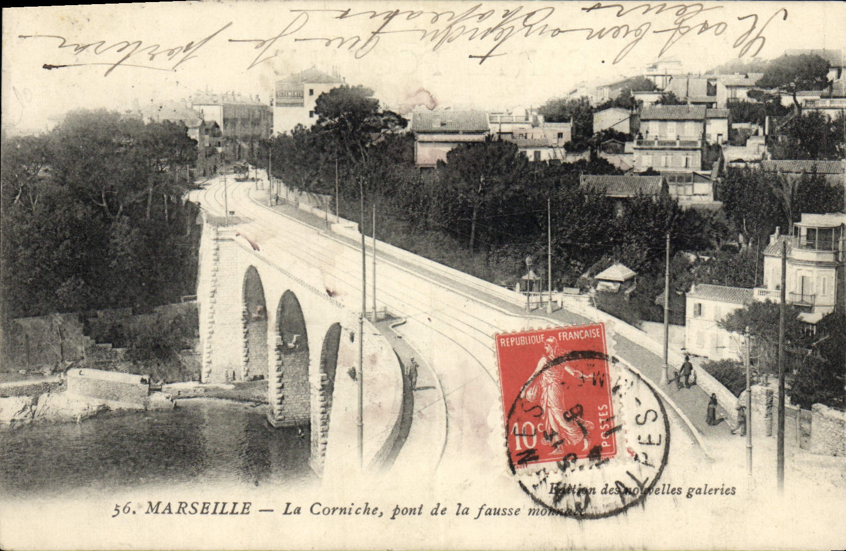 CPA Marseille La Corniche Pont de la Fausse Monnaie