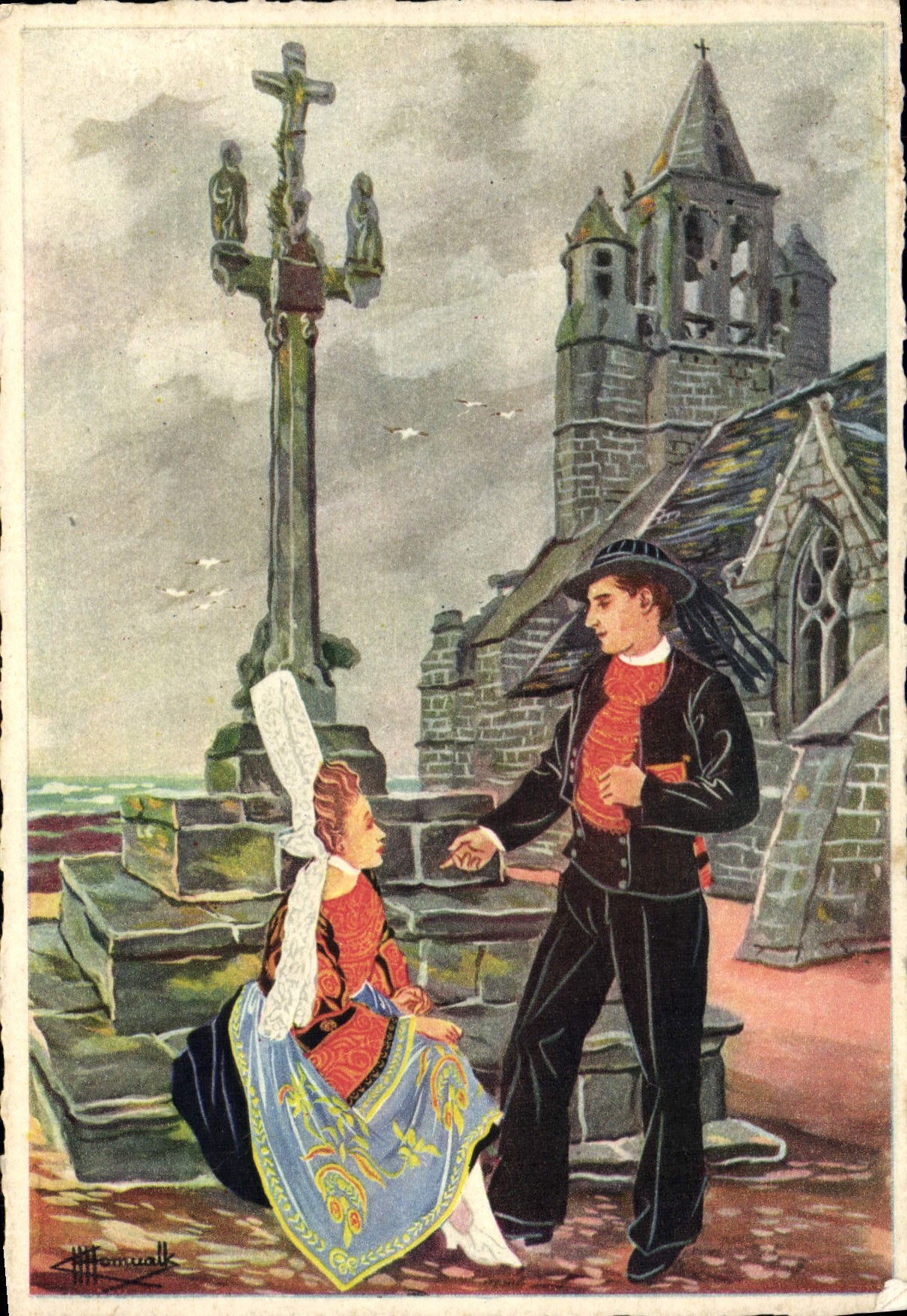 CPA Saint Guenole Penmarch Notre Dame De La Joie