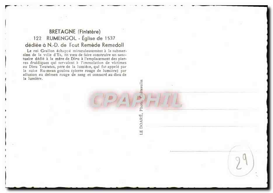 CPM Rumengol Eglise de ND de Tout Remede Remedoll — Rückseite