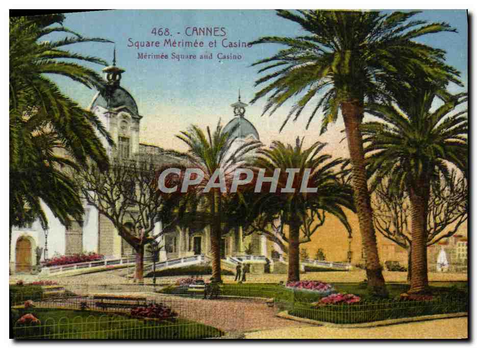 CPA Cannes Square Merimee et Casino Mérimée