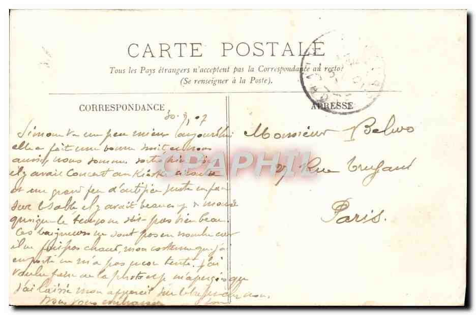 CPA Cabourg La Promenade de la Mer — Rückseite