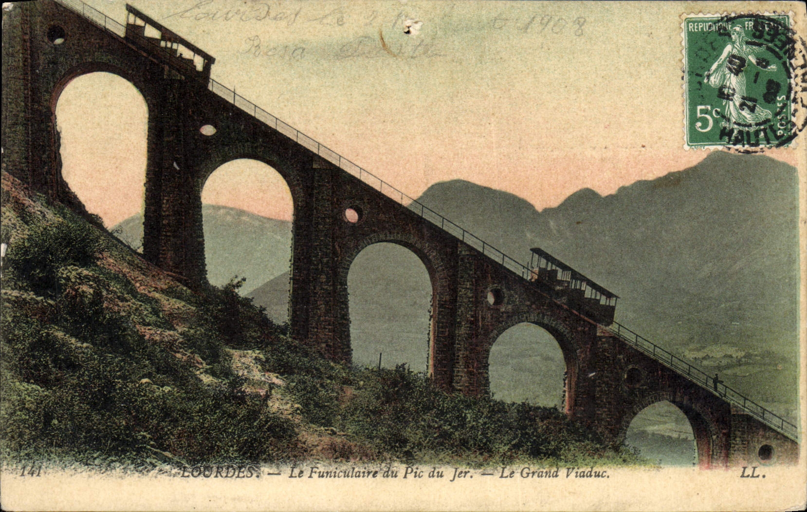 CPA Lourdes Le Funiculaire du Pic du Jer