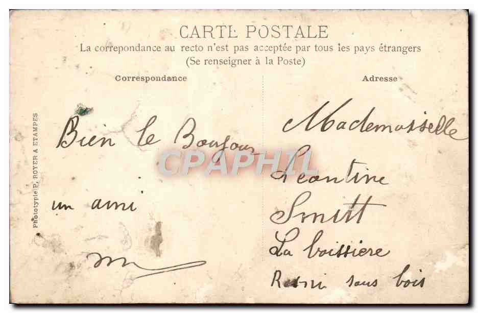 CPA Savigny Sur Orge Brasserie et Pont sur la Riviere d'Orge — Rückseite
