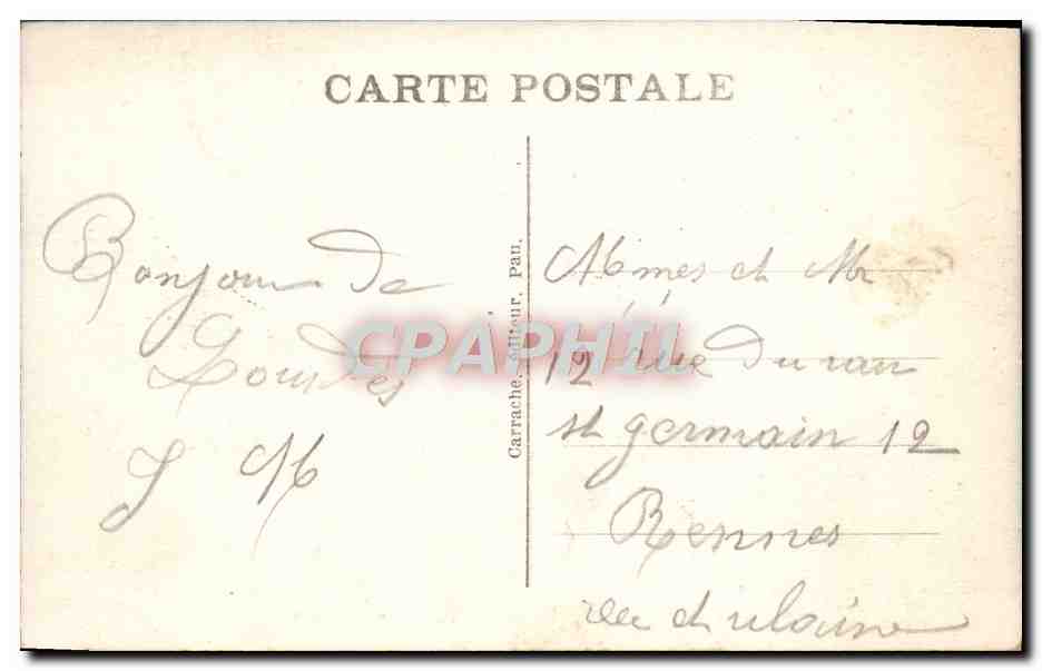 CPA Lourdes La Basilique et le Calvaire — Verso