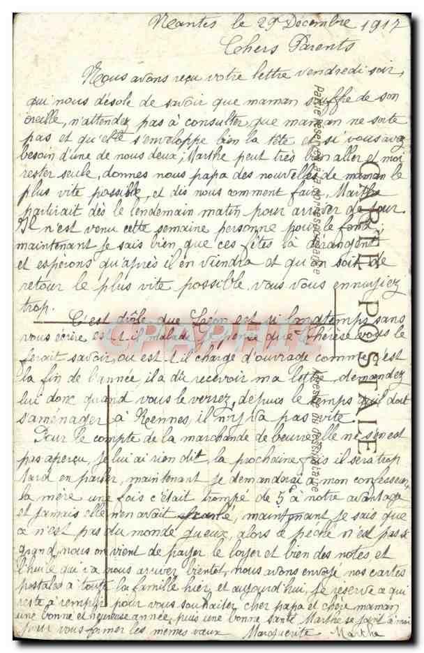 CPA Fantaisie Berger Moutons Moulin a eau — Rückseite
