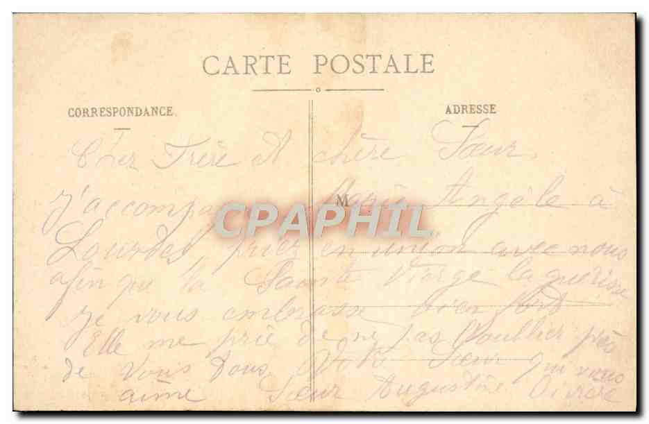 CPA De Lourdes Portez Lui Hirondelle  — Rückseite