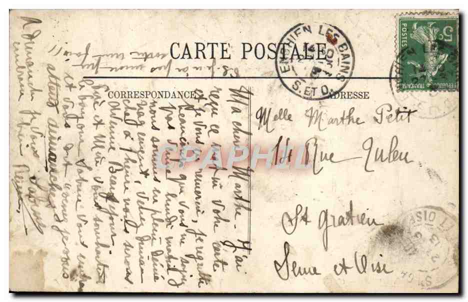 CPA Enghien Un Coin du Lac — Verso