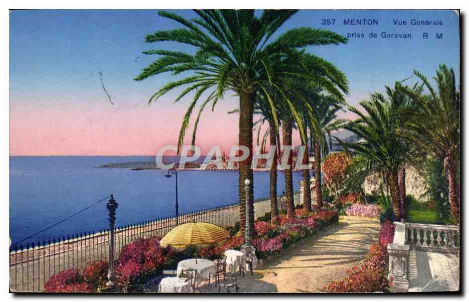 CPA Menton Vue Generale prise de Garavan