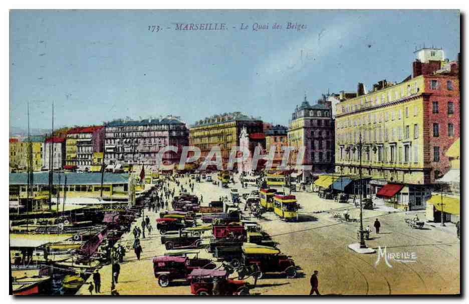 CPA Marseille Le Quai des Belges Automobile