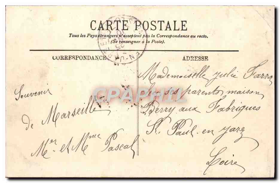 CPA Marseille L'Enttree du Vieux et le Pont transbordeur  — Verso