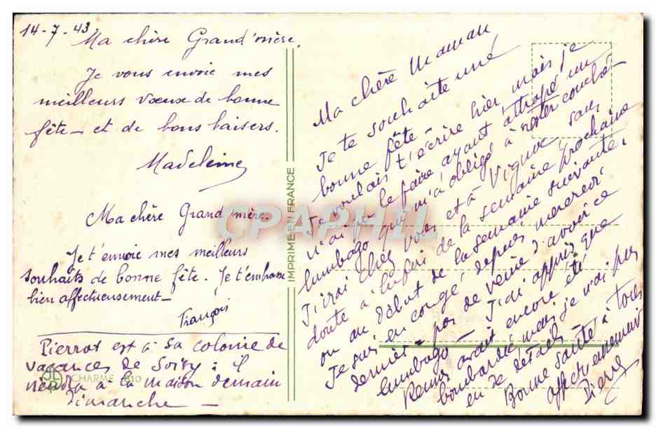 CPA Fantaisie Fleurs Bonne Annee — Rückseite